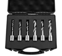 VEVOR Set di Punte per Trapano Magnetiche HSS 6 pezzi, Kit Punte per Avviatore Diametro di Taglio 6,35-14,28 mm Profondità 50,8 mm, Punte per Trapano di Foratura in Custodia di Plastica per Trasporto