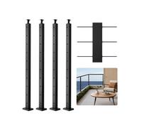 VEVOR Set di Ringhiera 4 Pz per Recinzione da Balcone 914x100x100 mm Palo per Pannello da Giardino Balcone Ponte Acciaio Inox, Kit Palo per Balaustrata da Terrazza, Nero, 4JZLGZXHS914MY65M001V0