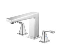 VEVOR Set di Rubinetto per Vasca da Bagno Romano, Miscelatore a 3 Fori con 2 Maniglie, Set di Rubinetti per Vasca da Bagno Montaggio sul Ponte, Beccuccio ad Angolo Retto, Argento