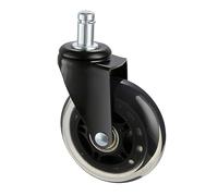 VEVOR Set di Ruote Girevoli di Ricambio per Sedia da Ufficio da 5 Pezzi Diametro 76,2 mm, Ruote Pivotanti 5 Pezzi per Sedia da Computer per Carichi Pesanti per Pavimenti Capacità di Carico max. 59 kg