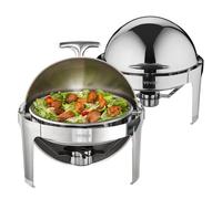 VEVOR Scaldavivande 5,5L 2Pz Acciaio Inox Buffet Catering Coperchio Arrotolabile