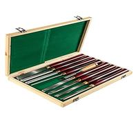 VEVOR Set di Scalpelli per Legno 8 Pezzi Scalpelli per Tornio Lunghezza Lama 17,59 cm ca., Kit di Scalpelli per Lavorazione del Legno