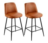 VEVOR Set di Sgabelli da Bar 2 pezzi Altezza 98 cm, Sedie da Cucina in Similpelle con Schienale Struttura in Metallo, Capacità di Carico 136,1 kg, Sgabelli da Bar, Cucina, Sala da Pranzo, Marrone