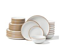 VEVOR Set di Stoviglie, 32 Pezzi Servizio per 8 Persone, Piatti Ciotole Rotondi, Stoviglie in Ceramica Antigraffio, Piatti per Lavastoviglie Microonde, per Insalata Zuppa Pasta, Bianco