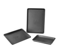 VEVOR Set di Stampi da Cucina 3 Pezzi in Acciaio Carbonio Manici Silicone Nero