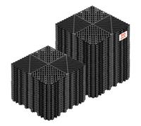 VEVOR Set di Tappetini di Drenaggio ad Incastro 50 pezzi da Garage, Set di Piastrelle 31 x 31 cm per Pavimenti da Garage Antiscivolo Materiale in PP Pavimentazione Modulare per Ambienti Umidi, Nero