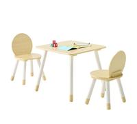 VEVOR Set di Tavolo Sedie per Bambini, Set Tavolo con 2 Sedie Bordi Arrotondati per Bambini da Asilo Nido Scuola Materna Casa per Leggere, Imparare, Disegnare, Scrivere, Mobili per Sala Giochi