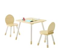 VEVOR Set di Tavolo Sedie per Bambini, Set Tavolo con 2 Sedie Bordi Arrotondati per Bambini da Asilo Nido Scuola Materna Casa per Leggere, Imparare, Disegnare, Scrivere, Mobili per Sala Giochi