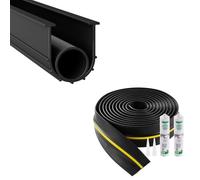VEVOR Set di Tenuta per Soglie di Porte da Garage 4,87 m Forma a U + O-ring, Guarnizione per Parti Inferiori di Porte da Garage, Combinabile con Strisce di Tenuta Resistenti alle Intemperie, Nero