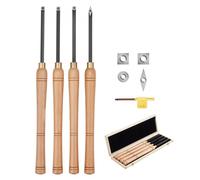VEVOR Set di Utensili per Tornitura per Legno 4 pezzi, Set di Scalpelli per Tornio Utensili per Sgrossatura Finitura, Strumenti per Tornitura Lavorazione del Legno Fai da te