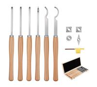 VEVOR Set di Utensili per Tornitura per Legno 6 pezzi, Set di Scalpelli per Tornio Utensili per Sgrossatura Finitura, Set di Strumenti per Tornitura Lavorazione del Legno Fai da te