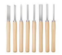 VEVOR Set di Utensili per Tornitura per Legno 8 pezzi, Set di Scalpelli per Tornio Lama in Acciaio al Carbonio, Strumenti per Tornitura Lavorazione del Legno Fai da te