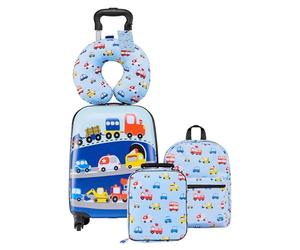 VEVOR Set di Valigie per Bambini 5 Pezzi con Ruote da 45,7 cm, Zaino e Cuscino a U, Set di Valigie da Viaggio da Vacanza, Regalo di Compleanno per Bambini, Approvato dalle Compagnie Aeree