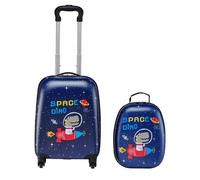 VEVOR Set di Valigie per Bambini da Vacanza 2 Pezzi, Valigia Rigida da 45,7 cm con Ruote e Zaino Rigido, a Forma di Dinosauro, Regalo di Compleanno per Bambini, Approvato dalle Compagnie Aeree
