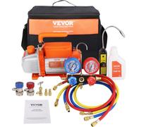 VEVOR Pompa per Vuoto e Set di Manometri 113,26 L/min Kit Manometro con Tubo
