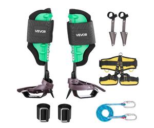 VEVOR Set per Arrampicata sugli Alberi, Regolabile in Altezza con Cinghie e Protezioni per Punte Carico di 159 kg, Speroni da Arrampicata in Acciaio per Impieghi Gravosi per la Raccolta della Frutta