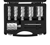 VEVOR Set Punte per Svasatore 6 Pezzi Fresa Anulare Attacchi Universali Diametro 25-50,8 mm Profondità di Foratura 50,8 mm in HSS Acciaio, Punte per Trapano Magnetico di Metalli 6 Punte per Svasatore