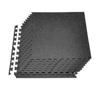 VEVOR Set Tappetino Puzzle Protettivo per Pavimento da Palestra 12 pezzi 610 x 610 x 10 mm, Tappetini Piastrelle in Gomma ad Incastro con Puntini Grigi da Ginnastica Palestra Ufficio Casa Allenamento