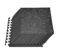 VEVOR Set Tappetino Puzzle Protettivo per Pavimento da Palestra 24 pezzi 610 x 610 x 10 mm, Tappetini in Schiuma EVA ad Incastro Piastrelle da Ginnastica Allenamento Yoga Fitness, Puntini Bianchi