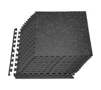 VEVOR Set Tappetino Puzzle Protettivo per Pavimento da Palestra 24 pezzi 610 x 610 x 10 mm, Tappetini in Schiuma EVA ad Incastro Piastrelle con Puntini Grigi da Ginnastica Ufficio Casa Allenamento