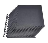 VEVOR Set Tappetino Puzzle Protettivo per Pavimento da Palestra 24 pezzi 610 x 610 x 14 mm, Tappetini in Schiuma EVA ad Incastro Piastrelle da Ginnastica Ufficio Allenamento Yoga Fitness, Nero