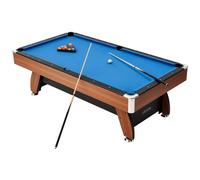 VEVOR Set Tavolo da Biliardo Pieghevole, 244 cm con Finitura in Legno, Portatile Tavolo da Gioco con Piedini Regolabili, Set Completo con Palline, Stecche, Rastrelliera, Gesso, Panno Blu