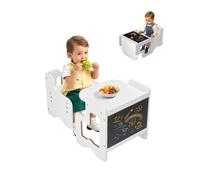 VEVOR Tavolo Sedia per Svezzamento Montessori Bambini in legno Bianco 3 Livelli