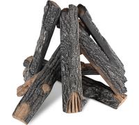 VEVOR Set Tronchi Decorativi in Ceramica di Quercia 8 Pezzi per Caminetti a Gas