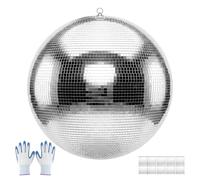 VEVOR Sfera da Discoteca a Specchietti da 600 mm Colore Argento Riflettente | Appendibile, Ideale per Feste, Decorazioni per la Casa e Club, 2 Misure di Piastrelle, per Matrimoni Musica e Compleanni
