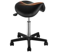 VEVOR Sgabello a Sella Altezza Regolabile 510-710mm Senza Schiena Capacità Carico Max. 181kg per Ufficio Salone Studio Parruccheria, Sedia a Rotella da Lavoro Girevole 540 x 540 x 510 mm per Ufficio