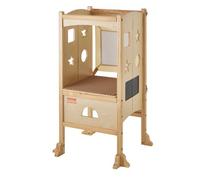 VEVOR Sgabello Bambini Carico max. 56,75 kg Scaletta d'Apprendimento in Legno, Rete di Sicurezza a 3 Altezze, Scaletta Torre Alzabimbo 510x540x942 mm da Cameretta da Letto Cucina Bagno Soggiorno Bimbi