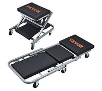 VEVOR Sgabello Carrello Trasformabile per Riparazione Manutenzione da Garage Officina per Auto Veicoli 6 Ruote Girevoli Capacitò Carico da 136kg, Sgabello Reclinabile Carrello Pieghevole a Forma di Z