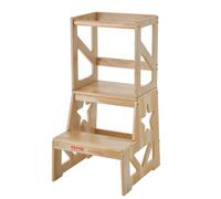 VEVOR Sgabello per Bambini Carico max. 68kg Scaletta d'Apprendimento Legno di Pino, Scaletta Torre Alzabimbo 864x389x486 mm da Cameretta da Letto Cucina Bagno Soggiorno per Bimbi, Scaletta Cameretta