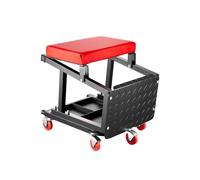 VEVOR Sgabello da Meccanico, capacità 136 kg Sgabello da Lavoro con Ruote, Sgabello da Officina Girevole a 360° con Vassoio Portautensili, Sedile di Riparazione, per Officina e Riparazione Auto, Nero