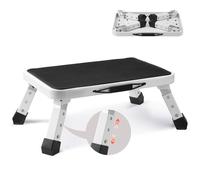 VEVOR Sgabello Portatile Capacità max. 150 kg, Scaletta Pieghevole in Acciaio 3 Altezza Regolabile, Sgabello Portatile per Bambini Adulti, Gradino Antiscivolo per Ufficio Cucina Bagni Camere da Letto