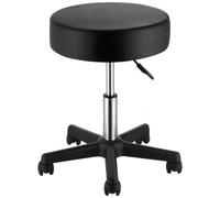VEVOR Sgabello Rotondo Altezza Regolabile 460-605 mm Senza Schiena Capacità Carico Max. 181kg per Ufficio Salone Studio Parruccheria, Sedia a Rotella da Lavoro Girevole 500 x 500 x 460 mm per Ufficio