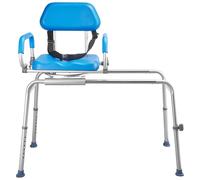 VEVOR Sgabello Scorrevole per Vasca da Bagno, Sedile Girevole per Trasferimento in Vasca Carico max. 150 kg, Sedia da Bagno Altezza Regolabile con Braccioli Schienale Ribaltabile per Anziani