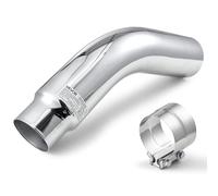 VEVOR Silenziatore Valvola Interruttore, Ingresso 101,6 mm, Uscita 127 mm, Lunghezza Totale 584 mm, Terminale di Scarico Curvo Verso il Basso con Morsetto per Camion, Superficie Cromata