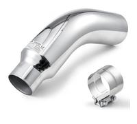 VEVOR Silenziatore Valvola Interruttore Ingresso 101,6 mm, Uscita 152 mm, Lunghezza Totale 584 mm, Terminale di Scarico Curvo Verso il Basso con Morsetto per Camion, Superficie Cromata