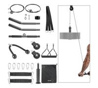 VEVOR Sistema a Carrucola da Soffitto per Lat Pulldown, Kit per Trazioni Lat da 2 Pezzi con Barra e Puleggia, Pulley da Palestra Domestica per Allenamento di Braccia, Schiena e Spalle, Capacità 150 kg