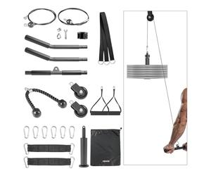 VEVOR Sistema a Carrucola da Soffitto per Lat Pulldown, Kit per Trazioni Lat da 2 Pezzi con Barra e Puleggia, Pulley da Palestra Domestica per Allenamento di Braccia, Schiena e Spalle, Capacità 150 kg