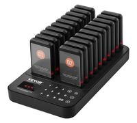 VEVOR Cercapersone per Ristorante, Segnale Coda Wireless con Portata di 400 m, Cercapersone per Chiamata Ospite con Vibrazione e Lampeggiante, 20 Cercapersone per Camion Alimentari, Chiesa, Asilo