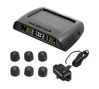 VEVOR Sistema di Monitoraggio della Pressione dei Pneumatici per Auto 0,5-8 Bar Set di Sensori TPMS Impermeabili con Carica Solare 6 Sensori 5 Modalità di Allarme, Visualizzazione in Tempo Reale