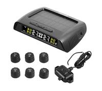 VEVOR Sistema di Monitoraggio della Pressione dei Pneumatici per Auto 0,5-8 Bar Set di Sensori TPMS Impermeabili con Carica Solare 6 Sensori 5 modalità di Allarme, Visualizzazione in Tempo Reale