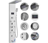 VEVOR Sistema di pannelli doccia, 6 modalità doccia, LED e schermo Pannello doccia idroelettrico, pioggia, cascata, 8 getti idromassaggio, bocca vasca, doccetta, in acciaio inox