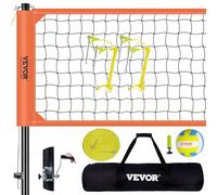 VEVOR Sistema di Rete da Pallavolo Portatile per Esterni, Pali in Alluminio, Set Con Palla in PVC, Borsa per Il Trasporto, Rete Resistente per Cortile, Spiaggia, Prato