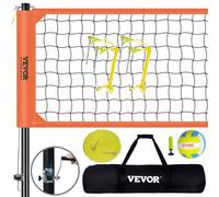 VEVOR Sistema di Rete da Pallavolo Portatile per Esterni, Pali in Alluminio, Set da Pallavolo con Pallavolo in PVC, Borsa per Il Trasporto, Rete da Pallavolo Resistente per Cortile, Spiaggia, Prato