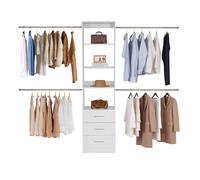 VEVOR Sistema guardaroba con 3 cassetti e appendiabiti bianco