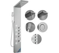 VEVOR Sistema Pannello Doccia, 4 Modalità Doccia Pannello Doccia Torre, Pioggia, Cascata, 5 Getti Massaggianti per Tutto il Corpo e Soffione Doccia a Mano a 3 Impostazioni con Tubo da 59"