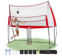 VEVOR Sistema Rete per Allenamento Pallavolo, Attrezzatura Regolabile in Altezza con Ritorno Palla, Stazione di Rete Portatile, Facile da Installare per Giardino, Servizio per Migliorare Precisione